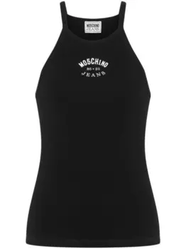 MOSCHINO JEANS топ без рукавов с логотипом, черный