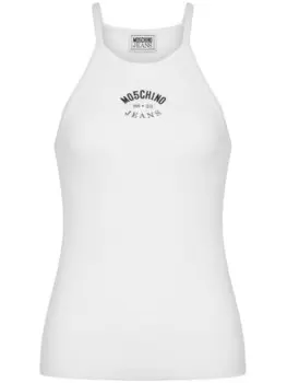 MOSCHINO JEANS топ без рукавов с логотипом, белый