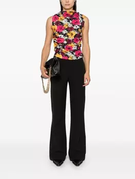 MOSCHINO JEANS топ с цветочным принтом, черный