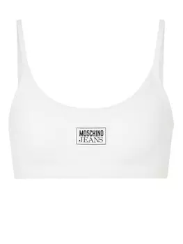MOSCHINO JEANS топ с логотипом, белый