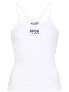 MOSCHINO JEANS топ с нашивкой-логотипом, белый