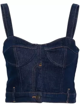 MOSCHINO JEANS топ с нашивкой-логотипом, синий