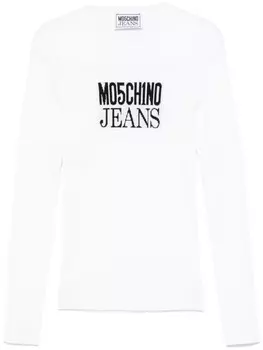 MOSCHINO JEANS топ с жаккардовым логотипом, белый