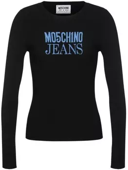 MOSCHINO JEANS топ в рубчик с логотипом