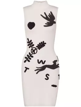 MOSCHINO JEANS трикотажное платье мини с вышивкой