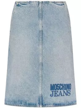 MOSCHINO JEANS юбка-карандаш с логотипом, синий