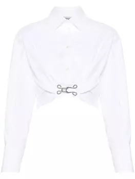 MOSCHINO JEANS укороченная поплиновая рубашка, белый