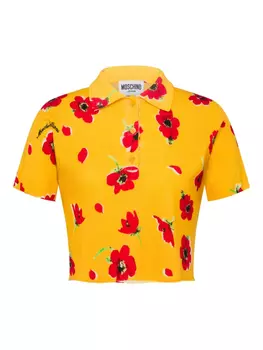 MOSCHINO JEANS укороченная рубашка поло, желтый