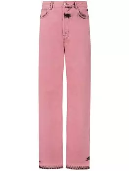 MOSCHINO JEANS зауженные джинсы с завышенной талией, розовый