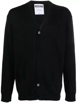 Moschino кардиган из вирджинской шерсти на пуговицах, черный