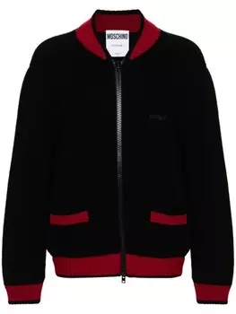 Moschino кардиган с аппликацией логотипа, черный