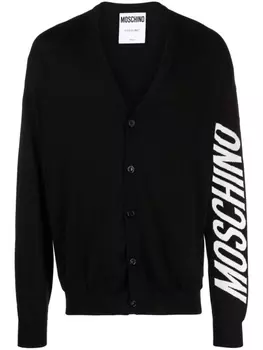 Moschino кардиган с логотипом, черный