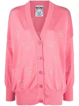 Moschino кардиган с узором Teddy Bear, розовый