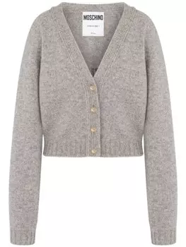 Moschino кардиган с вышивкой, серый