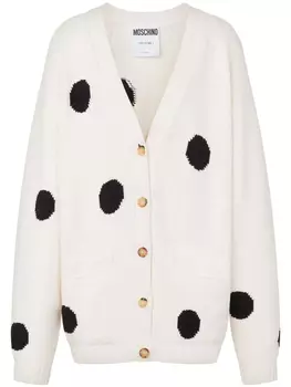 Moschino кардиган в горох, белый