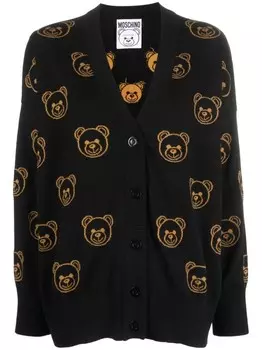 Moschino кардиган вязки интарсия, черный