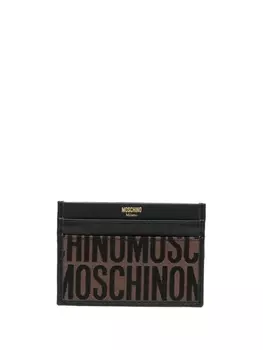 Moschino картхолдер с жаккардовым логотипом, коричневый