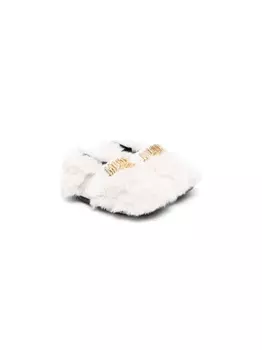 Moschino Kids балетки с логотипом, белый