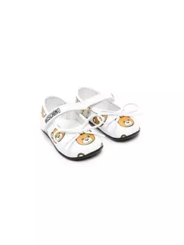Moschino Kids балетки Teddy Bear, белый