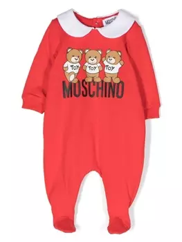 Moschino Kids боди с принтом Teddy Bear, красный