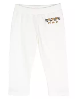 Moschino Kids брюки из хлопка с принтом плюшевого мишки, белый