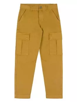 Moschino Kids брюки карго с логотипом, коричневый