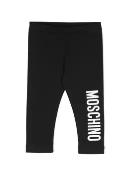 Moschino Kids брюки с логотипом, черный