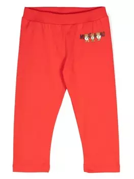 Moschino Kids брюки с логотипом, красный