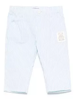 Moschino Kids брюки в полоску, синий