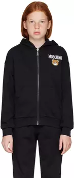 Moschino Kids Черный худи на молнии