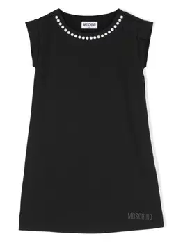 Moschino Kids декорированное платье, черный