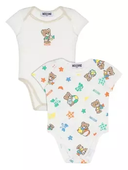 Moschino Kids детская одежда с мотивом «медвежонок» (комплект из двух штук), нейтральный цвет