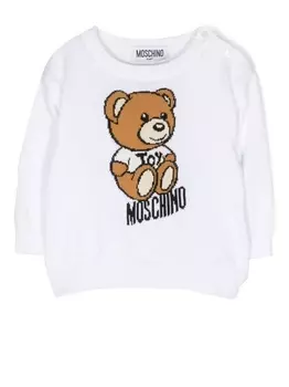 Moschino Kids джемпер Teddy Bear, белый