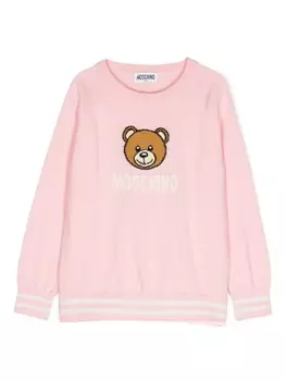 Moschino Kids джемпер Teddy Bear, розовый