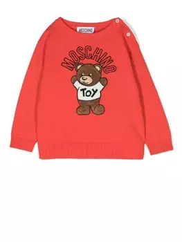 Moschino Kids джемпер Teddy Bear с вышитым логотипом, красный