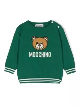 Moschino Kids джемпер Teddy Bear, зеленый