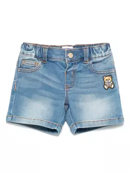 Moschino Kids джинсовые шорты Teddy Bear, синий