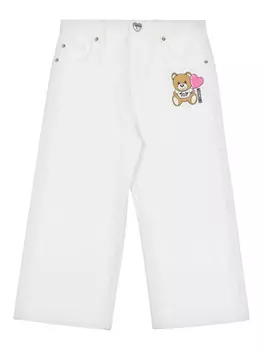 Moschino Kids джинсы Teddy Bear, белый