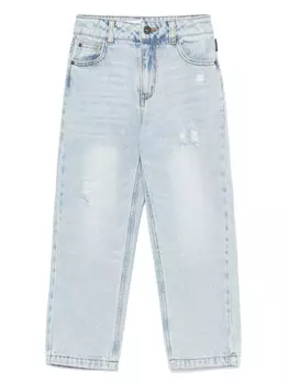 Moschino Kids джинсы Teddy Bear с эффектом потертости, синий