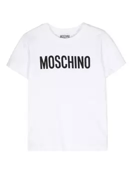 Moschino Kids футболка из джерси с логотипом, белый