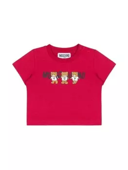 Moschino Kids футболка из хлопка с принтом «Медвежонок Тедди», красный