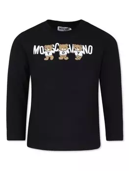 Moschino Kids футболка из хлопка с принтом «Медвежонок Тедди», черный