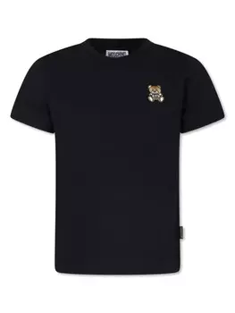 Moschino Kids футболка из хлопка с рисунком Тедди, черный