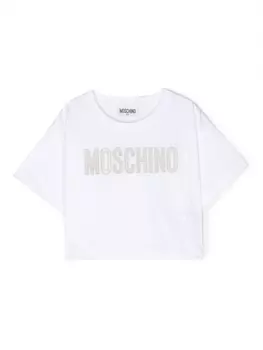 Moschino Kids футболка с логотипом, белый