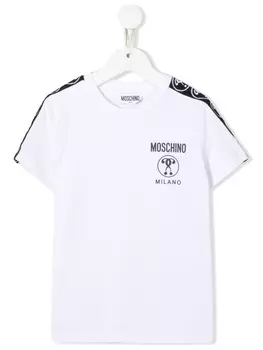 Moschino Kids футболка с логотипом, белый