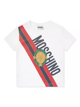 Moschino Kids футболка с логотипом, белый