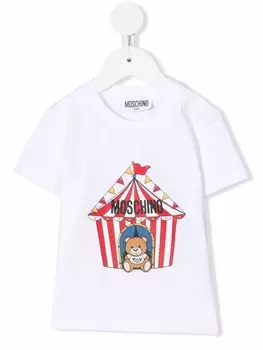 Moschino Kids футболка с логотипом, белый