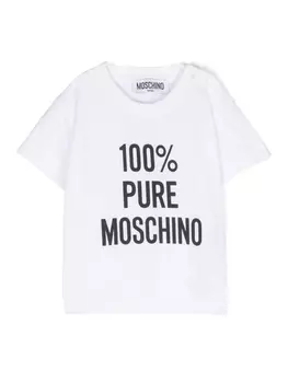 Moschino Kids футболка с логотипом, белый