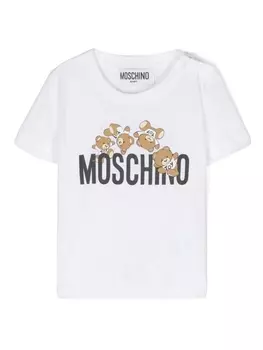 Moschino Kids футболка с логотипом, белый