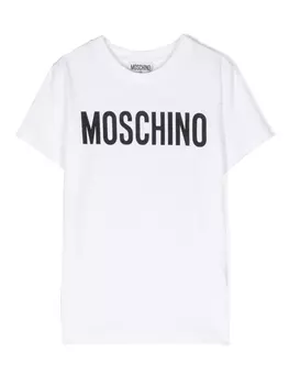 Moschino Kids футболка с логотипом, белый